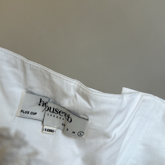 HOUSE OF CB L D-DD Taller  'Pietra' White Corset Mini Dress NWOT Large - Picture 5 of 11